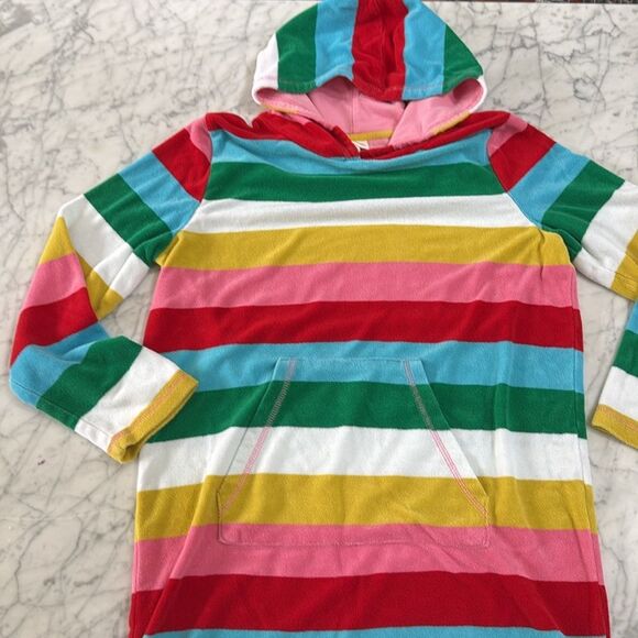 Mini Boden Colorful Striped Hooded Swim Coverup - Picture 2 of 7